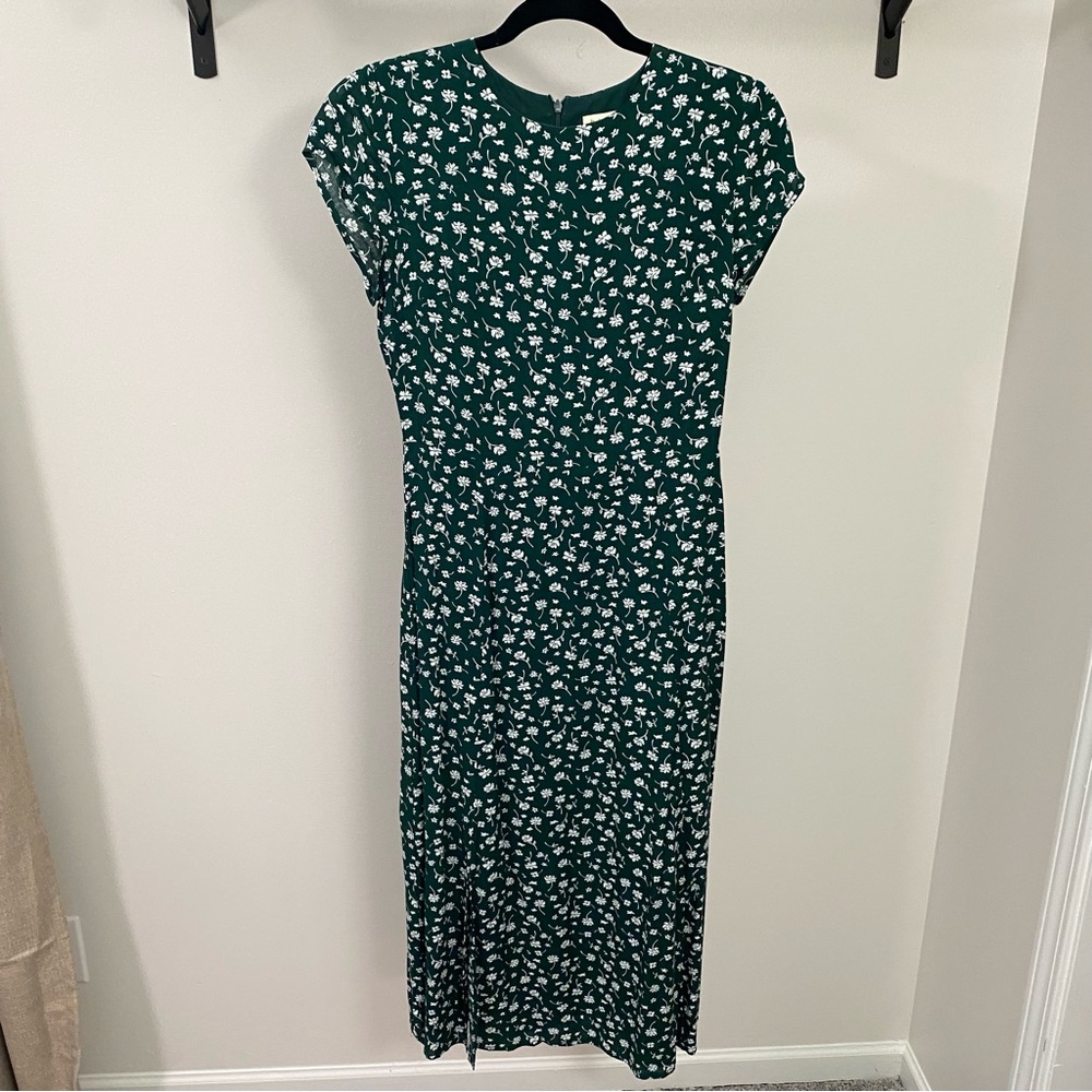 Bohme Green & White Floral Midi Length Dress - Picture 6 of 12